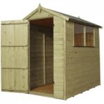 6ft x 4ft Winchester Pressure Treated Wooden Shiplap Apex Shed Natural
