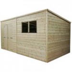 5ft x 14ft Winchester Pressure Treated Wooden Shiplap Pent Shed Natural