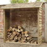 2ft x 6ft Larchlap Wall Wooden Log Store Natural