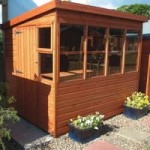 8ft x 8ft TGB Sunflower Left Side Door Wooden Potting Shed Natural