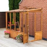 4ft x 8ft Winchester Wooden Lean to Greenhouse Natural