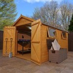 8ft x 12ft Winchester Premium Wooden Shiplap Apex Shed Brown