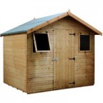 6ft x 8ft Winchester Premier Groundsman Wooden Apex Shed Natural