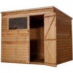 6ft x 8ft Winchester Wooden Overlap Pent Shed Brown