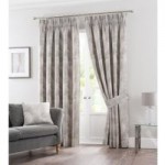 Feathers Grey Pencil Pleat Curtains Grey