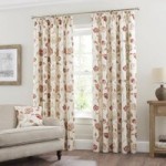 Jacobean Red Pencil Pleat Curtains Red