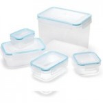Set of 5 Clip and Close Lunch Boxes Clear