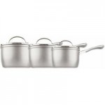 Prestige Prism Silver 3 Piece Saucepan Set Silver