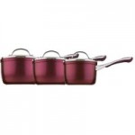 Prestige Prism Purple 3 Piece Saucepan Set Purple