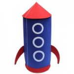 Space Rocket Laundry Hamper Blue