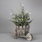 Artificial Wheelbarrow Potted Topiary White