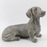Resin Sausage Dog Ornament Grey