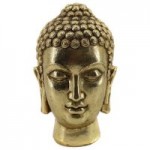 Resin Gold Buddha Head Ornament Gold