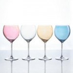 Set of 4 Lustre Gin Glasses Multi coloured