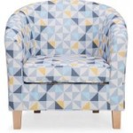 Finn Tub Chair in Geo Print – Navy & Ochre Navy and Ochre