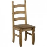 Corona Pair of Pine Dining Chairs Gold