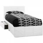Serene Latino Faux Leather Bedstead White
