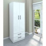 Lynx White 2 Door Combi Wardrobe White