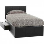 Serene Latino Faux Leather Bedstead Brown