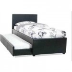 Serene Carra Faux Leather Guest Bed Set Black