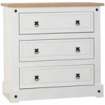 Corona White 3 Drawer Chest White