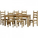 Corona Pine Cream 6 Seater Dining Set Cream