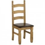 Seconique Corona Pine Pair of Brown Dining Chairs Natural
