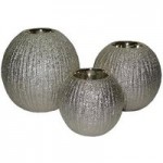 Set of 3 Ceramic Sphere Tealights Gold