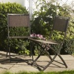 Set of 2 Bronze Textolene Folding Chairs Bronze