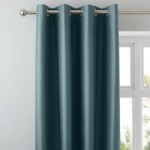 Nova Teal Blackout Eyelet Curtains Teal (Green)