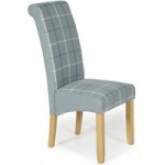 Kingston Tartan Pair of Fabric Dining Chairs – Grey Archer