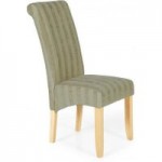 Kingston Striped Pair of Fabric Dining Chairs Sage