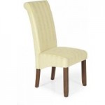 Kingston Striped Pair of Fabric Dining Chairs Oatmeal
