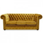 Belvedere Chesterfield 3 Seater Velvet Sofa Gold