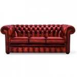 Belvedere Chesterfield 3 Seater Antique Leather Sofa Red
