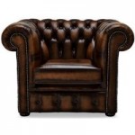 Belvedere Chestefield Antique Leather Club Chair Brown