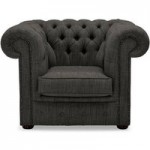 Belvedere Chesterfield Wool Club Chair Charcoal