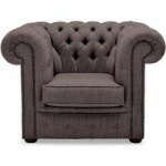 Belvedere Chesterfield Wool Club Chair Grey