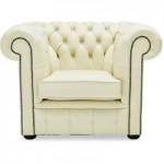Belvedere Chesterfield Leather Club Chair Cream