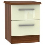 Knightsbridge 2 Drawer Bedside Cabinet Cream/Brown