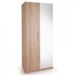 Holborn 2 Door Mirror Wardrobe Natural