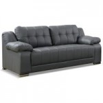 Coco 3 Seater Leather Sofa Grey