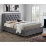 Woodbury Grey Fabric Bed Frame Grey