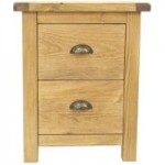 2 Drawer Cup Handle Bedside Table Natural