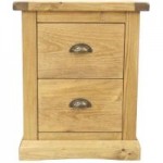 Chamfered Skirt 2 Drawer Bedside Brown