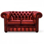 Belvedere Chesterfield 2 Seater Antique Leather Sofa Red
