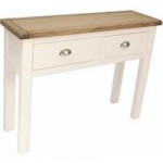 Kansas Silver 2 Drawer Console Table White