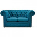 Belvedere Chesterfield 2 Seater Linen Sofa Teal