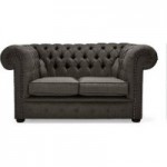 Belvedere Chesterfield 2 Seater Linen Sofa Charcoal