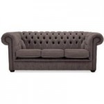 Belvedere Chesterfield 3 Seater Wool Sofa Grey